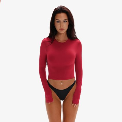 Exalted SecondSkin ShortCut Tričko S Dlouhým Rukávem - bordo (Velikost S)