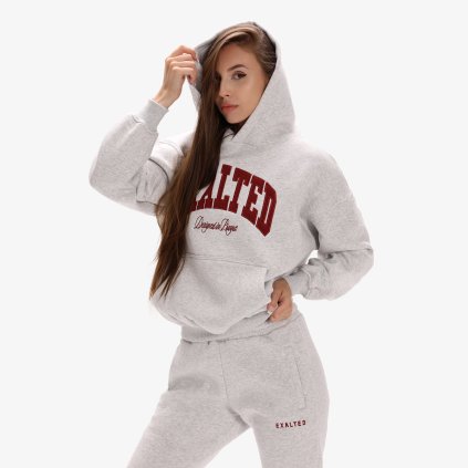 Exalted Dámská Comfy-Nest ICON Mikina - marl grey red (Velikost M)