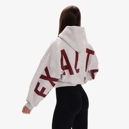 Exalted Comfy-Nest™ ORIGINAL OVERSIZED Mikina - marl grey red (Velikost M)