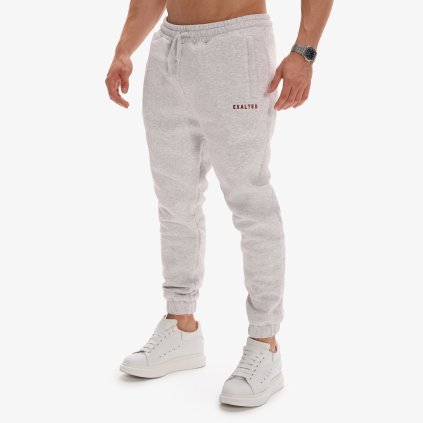 Exalted Pánské Comfy-Nest Tepláky - marl grey red (Velikost L)