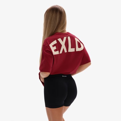 Exalted Dámské EXLD OVERSIZED Tričko - cherry (Velikost XXS)