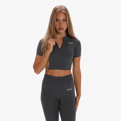 Exalted Dámské Aura Tričko Se Zipem - pewter grey (Velikost S)