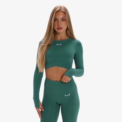 Exalted Dámské Aura Performance Tričko S Dlouhým Rukávem - emerald green (Velikost XXS)