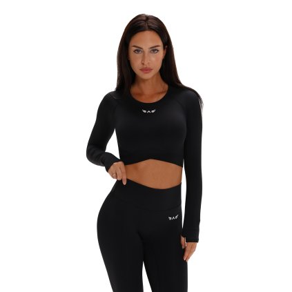 Exalted Dámské Aura Performance Tričko S Dlouhým Rukávem - černá (Velikost XXS)