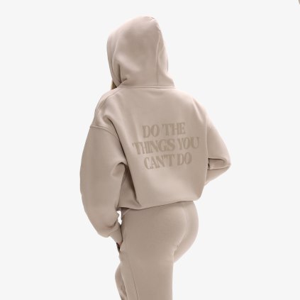 Exalted Dámská Comfy-Nest QUOTE Mikina - béžová (Velikost S)