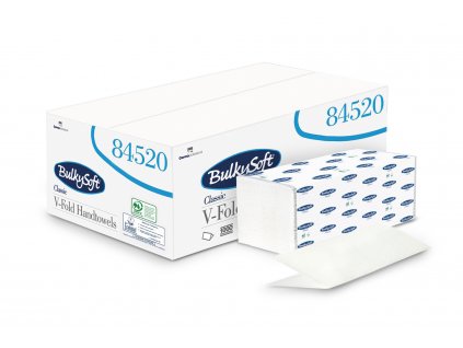 BulkySoft Papírové ručníky skládané V-FOLD Ultra, 2vr., 3000ks, celulloza