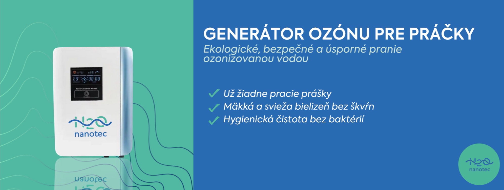 Generátor ozónu pre práčky