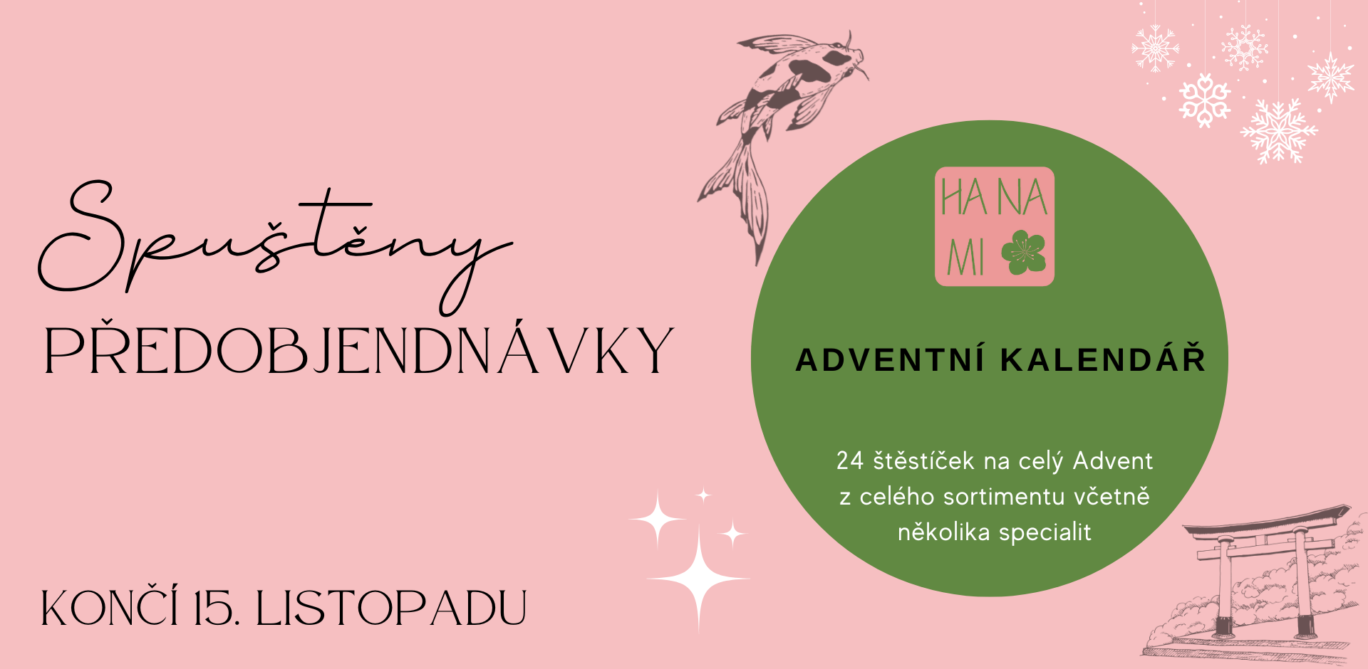 adventní kalendář v nádechem Japonska