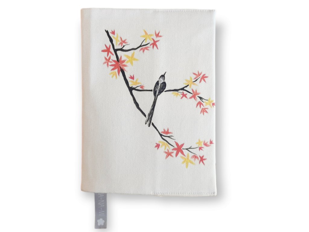 textilní obal na knihu s podzimním javorem