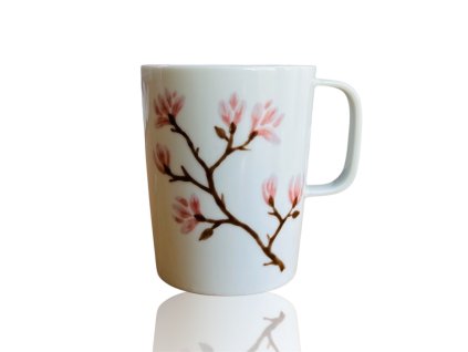 ručně malovaný hrnek s motivem magnolie