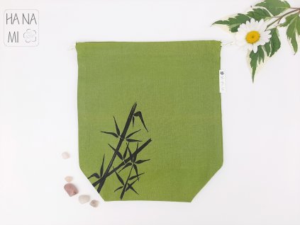 textilní dárkový pytlík s bambusy
