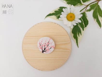 keramická brož s kvetoucí sakurou