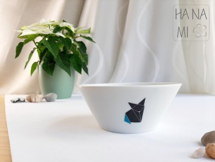porcelánový miska origami liška