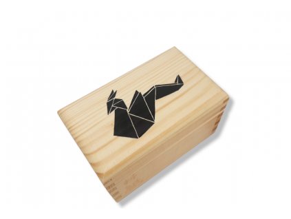 dřevěná krabička na čaj origami drak