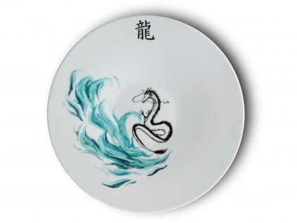 Porcelánový servírovací talíř pro milovníky japonského draka