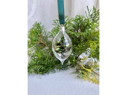 Vánoční koulička "oliva" s bonsají