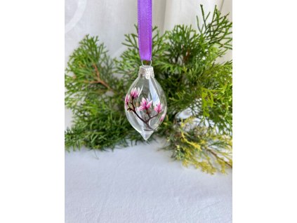 Vánoční koulička "oliva" s magnolií