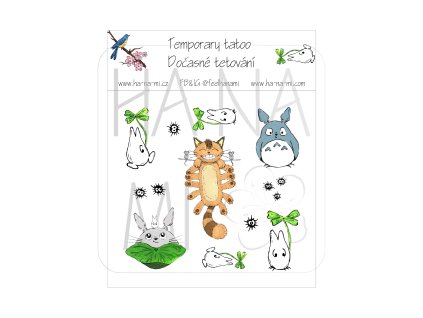 dočasné tetování a obtisky na velikonoční vajíčka Totoro
