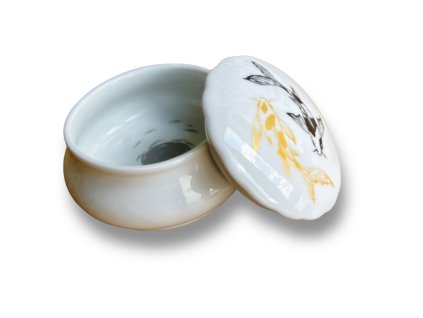 porcelánová dóza s koi kapříky