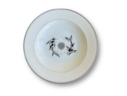porcelánový hluboký talíř s koi kapříky