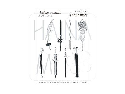 samolepky s japonskými meči