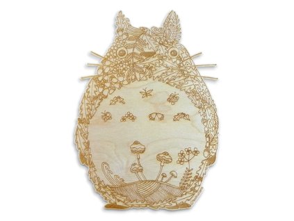 dřevěný obraz Totoro jako omalovánka
