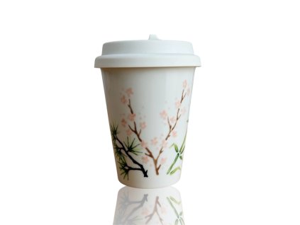 porcelánový cestovní hrnek Tři přátelé zimy