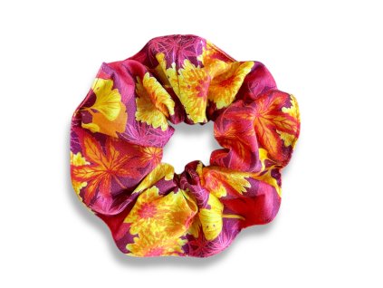 scrunchies látková gumička Park v barvách podzimu