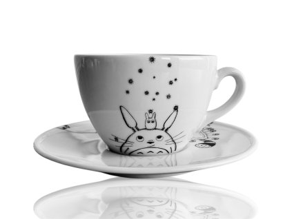 porcelánový hrnek s podšálkem s Totorem