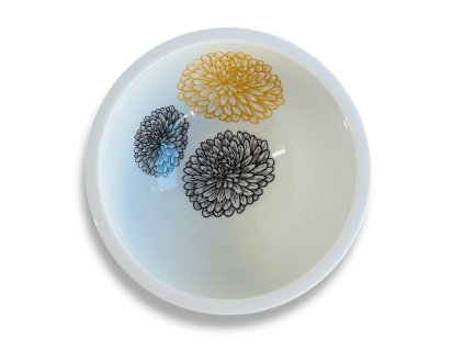 velká porcelánová miska s chryzantémou