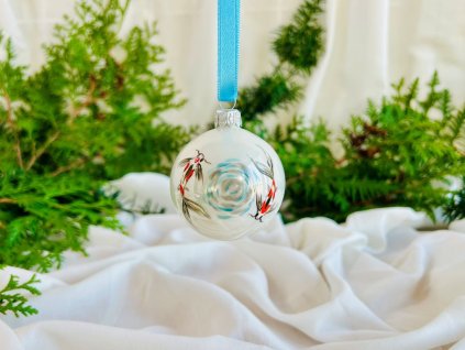 skleněná koulička s koi kapříky