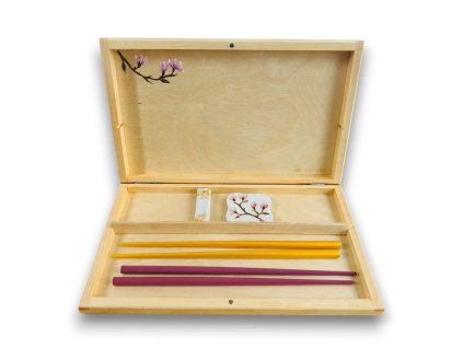 dárková sada na hůlky a odkladače s magnolií