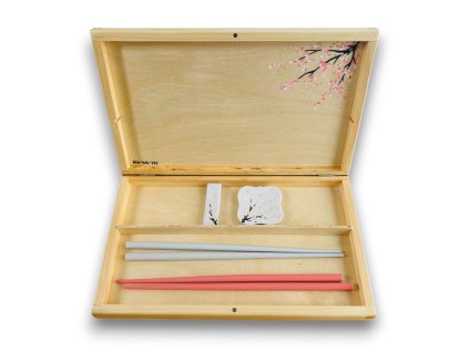 dárková sada na hůlky a odkladače se sakurou