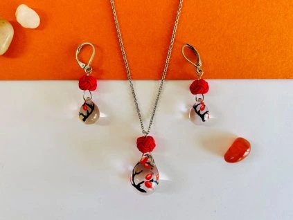 skleněné šperky s mizuhiki s šípky