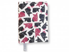 textilní obal na knihu s origami liškou
