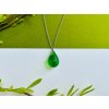zelený skleněný náhrdelník s bambusem