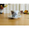 Porcelánový hrneček s podšálkem s javory
