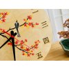 ručně malované dřevěné hodiny s podzimním japonským javorem