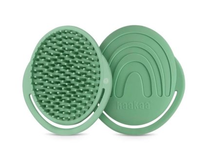 silikonova kefa na umyvanie vlasov zelena Haakaa sk