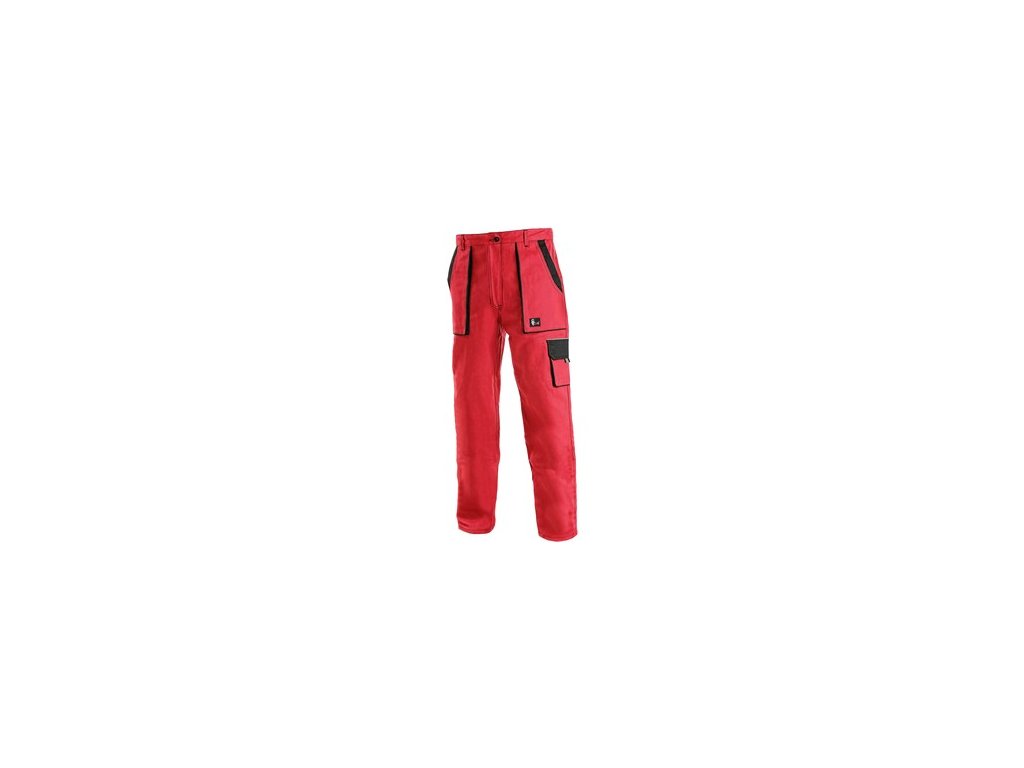 Pracovné montérkové dámske nohavice do pása CXS LUXY ELENA, červeno-čierne (Veľkosť 58)