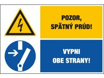 D323 Pozor spätný prúd!/Vypni obe strany!