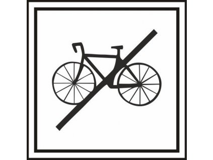 595 Zákaz vstupu s bicyklom 100x100 mm samolepka