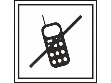 596 Zákaz používania mobilných telefónov 100x100 mm samolepka