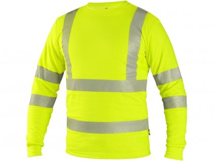 Výstražné tričko s dlhým rukávom CXS OLDHAM, pánske, žlté 1