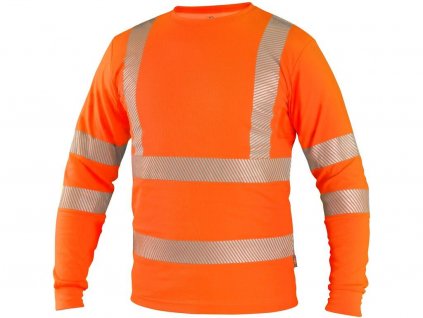 Výstražné tričko s dlhým rukávom CXS OLDHAM, pánske, oranžové 1