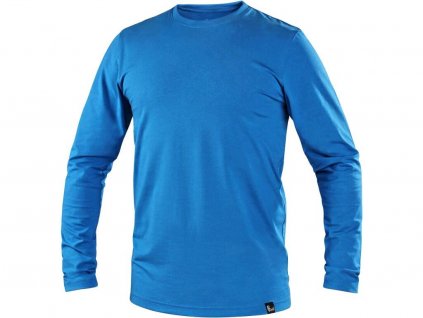 Pánske tričko s dlhým rukávom CXS SIMON, azúrovo modré 1