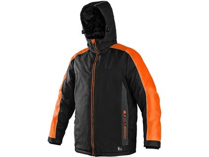 Pracovná zimná pánka bunda  CXS BRIGHTON,  čierno-oranžová (Veľkosť 4XL)