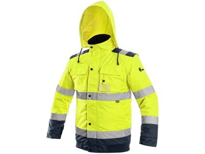 Reflexná bunda LUTON, výstražná, žlto-modrá (Veľkosť 5XL)