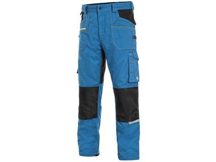 Montérkové nohavice do pása CXS STRETCH, 170-176cm, pánske, stredne modrá-čierna (Veľkosť 64)