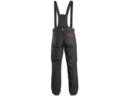 Softshellové zimné nohavice CXS TRENTON,  čierne s HV žlto/oranžovými doplnkami (Veľkosť 60)